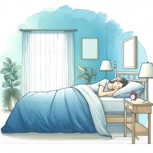 安眠する人のイラスト